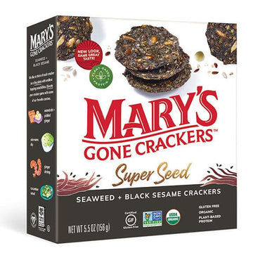 Maryâ€™s Gone Crackers Super Seed Seaweed Black Sesame Crackers 155g